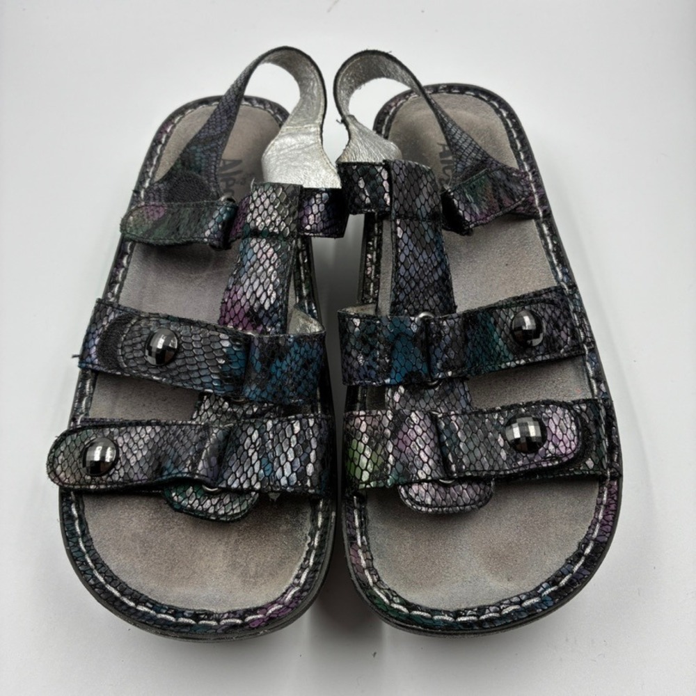 Alegria Kleo Iridescent Snakeskin Leather Sandals Multi Color KLE-726 Womens 40
